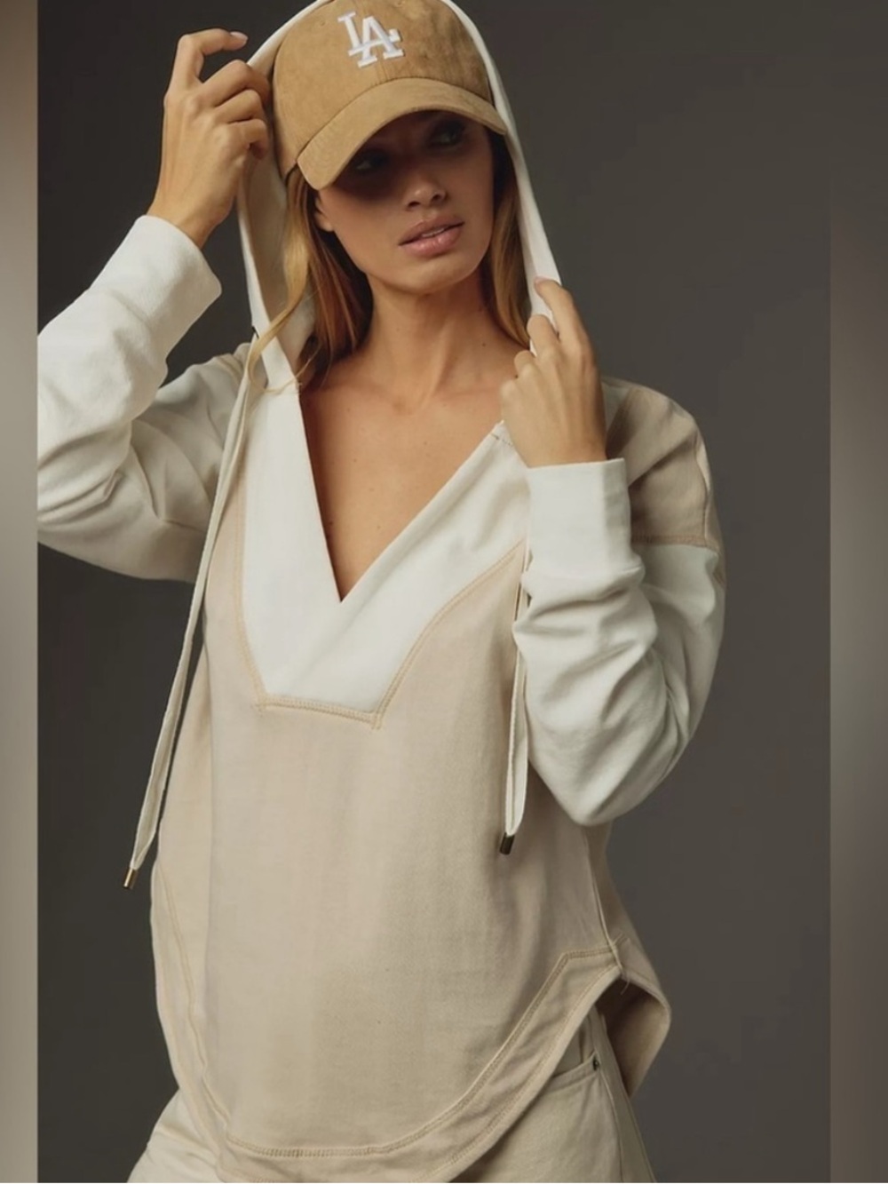 Anthropologie Pilcro wharfside hooded cotton oversized sweatshirt sz xs